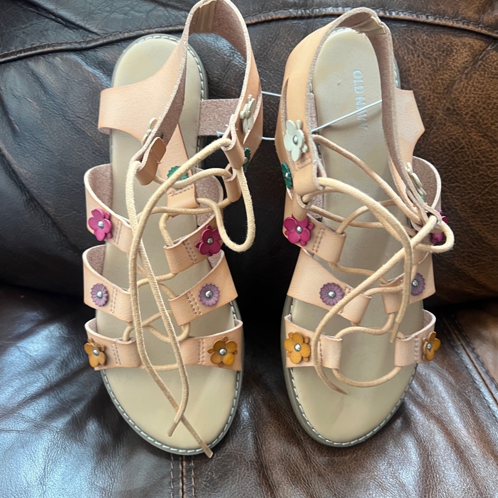 Old Navy Tan and Pink Gladiator Sandals